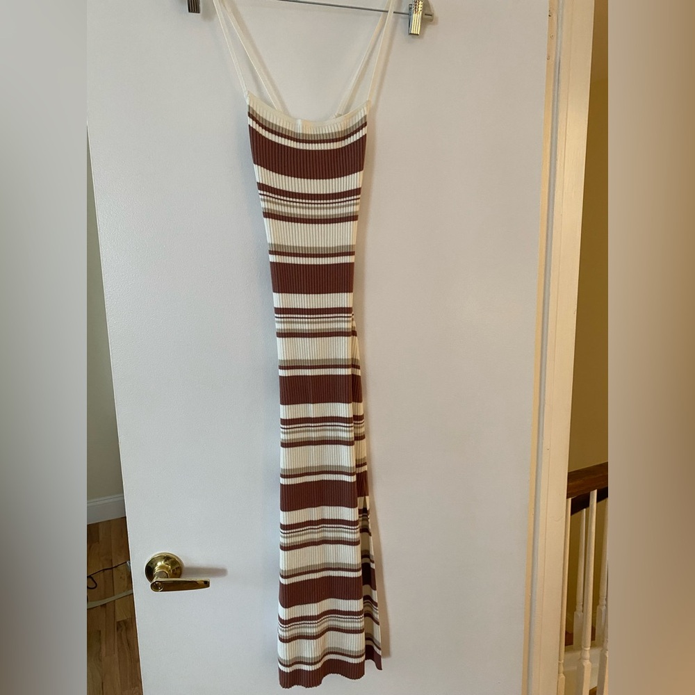 ABERCROMBIE & FITCH Striped Corset Back Ribbed Maxi Dress SIZE XXS